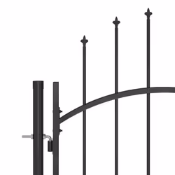 vidaXL Garden Fence Gate with Spear Top Black Barrier Fence Panel Multi Sizes - 5 x 2.25 m - Additional view 2