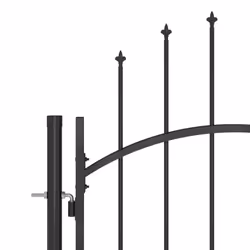 vidaXL Garden Fence Gate with Spear Top Black Barrier Fence Panel Multi Sizes - 5 x 2.45 m - Additional view 2
