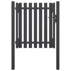 vidaXL Garden Fence Gate Steel 1x1.25m Anthracite Patio Barrier Drive Gate
