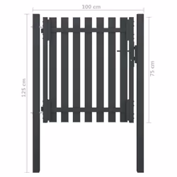 vidaXL Garden Fence Gate Steel 1x1.25m Anthracite Patio Barrier Drive Gate