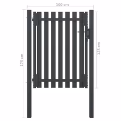 vidaXL Garden Fence Gate Steel 1x1.7m Anthracite Patio Barrier Drive Gate