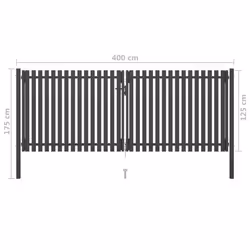 vidaXL Garden Fence Gate Steel 4x1.7m Anthracite Barrier Border Drive Gate - Additional view 4