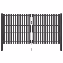 vidaXL Garden Fence Gate Steel 4x2.5m Anthracite Barrier Border Drive Gate