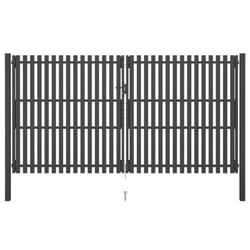 vidaXL Garden Fence Gate Steel 4x2.5m Anthracite Barrier Border Drive Gate