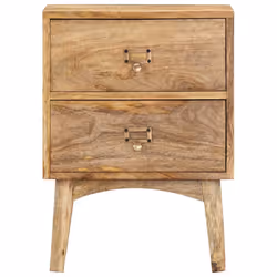 vidaXL Solid Mango Wood Bedside Cabinet Nightstand Side Cabinet Bed Cabinet