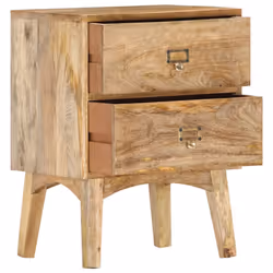 vidaXL Solid Mango Wood Bedside Cabinet Nightstand Side Cabinet Bed Cabinet