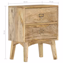 vidaXL Solid Mango Wood Bedside Cabinet Nightstand Side Cabinet Bed Cabinet - Additional view 6