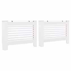 vidaXL 2x Radiator Covers White MDF Living Room Bedroom Heater Cabinet Shelf