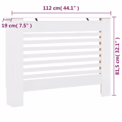 vidaXL 2x Radiator Covers White MDF Living Room Bedroom Heater Cabinet Shelf - Additional view 7
