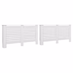 vidaXL 2x Radiator Covers White MDF Living Room Bedroom Heater Cabinet Shelf - Additional view 7
