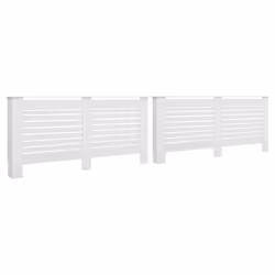vidaXL 2x Radiator Covers White MDF Living Room Bedroom Heater Cabinet Shelf - Additional view 7