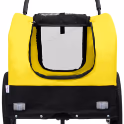 vidaXL 2-in-1 Pet Bike Trailer and Jogging Stroller Carrier Yellow and Black - Additional view 5