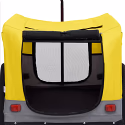 vidaXL 2-in-1 Pet Bike Trailer and Jogging Stroller Carrier Yellow and Grey - Additional view 6