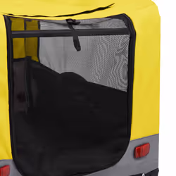 vidaXL 2-in-1 Pet Bike Trailer and Jogging Stroller Carrier Yellow and Grey - Additional view 7