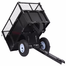 vidaXL Tipping Trailer for Lawn Mower 150 kg Load Garden Dump Wheelbarrow - Additional view 4