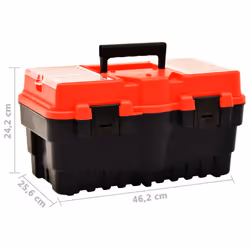 vidaXL Tool Box Plastic Red Tool Organisers Storage Assortment Cases Boxes