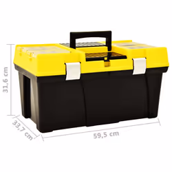vidaXL Tool Box Plastic Yellow Tool Organisers Storage Assortment Cases Boxes