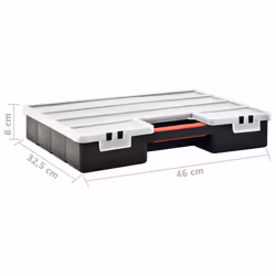 vidaXL Assortment Boxes 2 pcs with Adjustable Dividers 460x325x80 mm Plastic - Additional view 6
