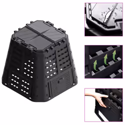 vidaXL Garden Composter Plastic Outdoor Waste Compost Bin Box Multi Capacities - 480 L