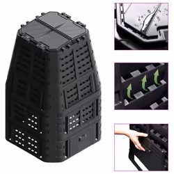 vidaXL Garden Composter Plastic Outdoor Waste Compost Bin Box Multi Capacities - 1000 L