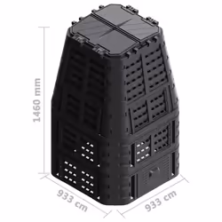 vidaXL Garden Composter Plastic Outdoor Waste Compost Bin Box Multi Capacities - 1000 L - Additional view 9