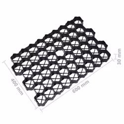vidaXL Grass Grids Grass Protection Mesh Turf Lawn Netting 16pcs Black Plastic - Additional view 6