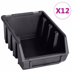 vidaXL Storage Bin Kit 32 Piece with Wall Panels Tool Organiser Red and Black