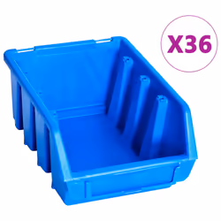 vidaXL 96 Piece Storage Bin Kit with Wall Panels Blue Tool Case Tool Organiser