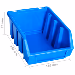 vidaXL 96 Piece Storage Bin Kit with Wall Panels Blue Tool Case Tool Organiser - Additional view 5