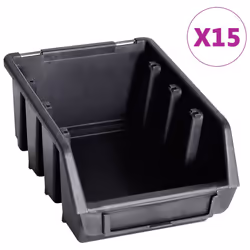 vidaXL Storage Bin Kit 29 Piece with Wall Panels Tool Organiser Red and Black