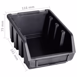 vidaXL Storage Bin Kit 29 Piece with Wall Panels Tool Organiser Red and Black - Additional view 9