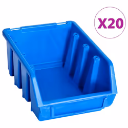 vidaXL Stacking Storage Bins Storage Basket Storage Box 20 pcs Blue Plastic