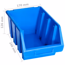 vidaXL Stacking Storage Bins Storage Basket Storage Box 20 pcs Blue Plastic