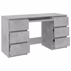 vidaXL Writing Desk Concrete Grey Engineered Wood Computer Study Laptop Table - Additional view 10