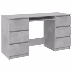 vidaXL Writing Desk Concrete Grey Engineered Wood Computer Study Laptop Table - Additional view 7