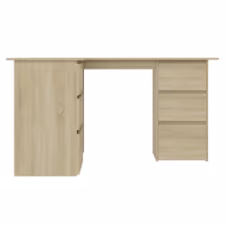 vidaXL Corner Desk Sonoma Oak Engineered Wood Study Table Laptop Workstation
