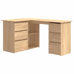 vidaXL Corner Desk Sonoma Oak Engineered Wood Study Table Laptop Workstation - Additional view 8