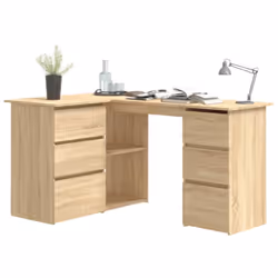 vidaXL Corner Desk Sonoma Oak Engineered Wood Study Table Laptop Workstation - Additional view 9