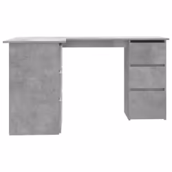 vidaXL Corner Desk Concrete Grey Engineered Wood Study Laptop Workstation - Additional view 11