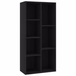 vidaXL Book Cabinet Black Engineered Wood Highboard Book Rack Display Storage - Additional view 2