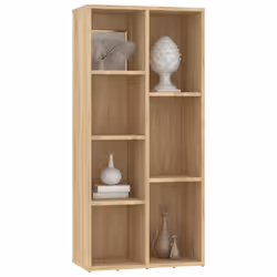 vidaXL Book Cabinet Sonoma Oak Engineered Wood Highboard Bookcase Display Rack - Additional view 3