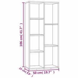 vidaXL Book Cabinet Sonoma Oak Engineered Wood Highboard Bookcase Display Rack - Additional view 7