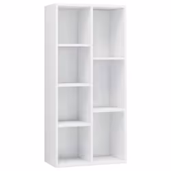 VidaXL 801113, White, 7 shelves, Wood, Wood, 500 mm, 250 mm
