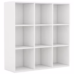 VidaXL 801125, White, 9 shelves, Wood, Wood, 980 mm, 290 mm