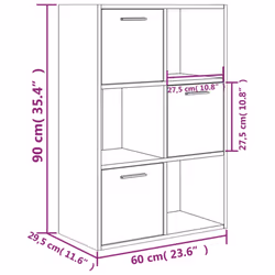 vidaXL Storage Cabinet Concrete Grey Engineered Wood Bedroom Office Shelf - Additional view 4