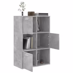 vidaXL Storage Cabinet Concrete Grey Engineered Wood Bedroom Office Shelf - Additional view 5