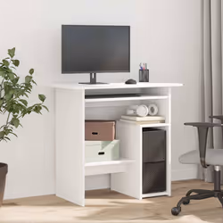 vidaXL Desk White Engineered Wood Bedroom Living Room Office Writing Table - Additional view 2