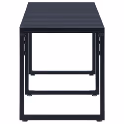 vidaXL Garden Bench 180cm PS Board Black Outdoor Seating Bench Lounge Seat