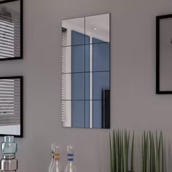 vidaXL Frameless Mirror Tiles Glass 16x20.5cm Mirrored Wall Tile Bathroom