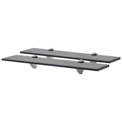 vidaXL 1/2x Wall Floating Shelf Panel Glass Sheet Multi Colours Multi Sizes - black, 50 x 10 cm/ 2 pcs